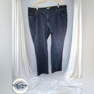 Blue Jeans Size 20 W Tall Blue Stretch Denim Straight Leg woman within